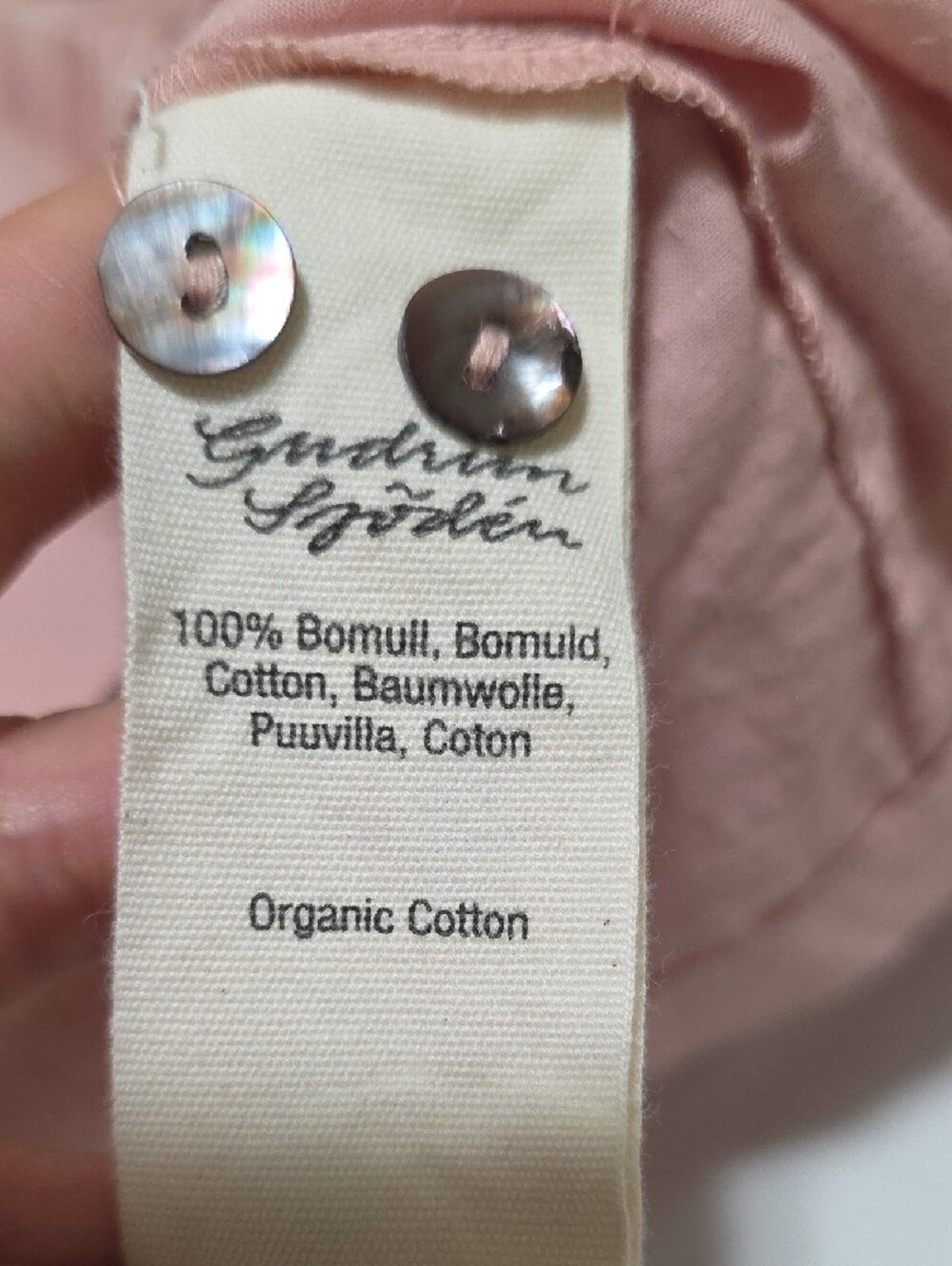 Gudrun Sjoden Embroidered Top Organic Cotton Mother Of Pearl Buttons Women S NWT - Picture 7 of 8